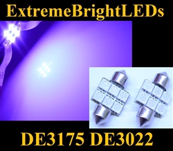 TWO Purple 18-SMD DE3175 31mm Festoon LED bulbs