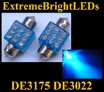 BLUE 9-LED DE3175 31mm Festoon Map Dome Door Trunk LED bulbs