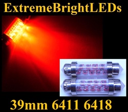 RED 9-LED 6411 6418 6413 6451 6475 6476 6461 39mm 1.5" Festoon bulbs