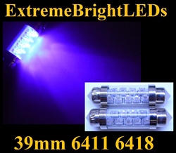 UV 9-LED 6411 6418 6413 6451 6475 6476 6461 39mm 1.5" Festoon bulbs