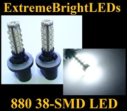 38-SMD Xenon White HID 880 LED Fog Light Bulbs Daytime Running Light Bulbs