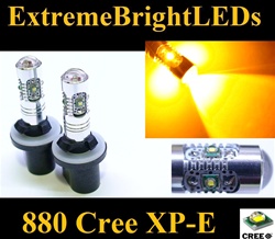 TWO Amber Orange 25W High Power 5 x Cree XP-E 880 LED Fog Lights Bulbs