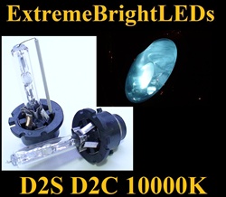 TWO 10000K Light BLUE D2S D2R D2C HID bulbs w/ metal Claw for factory HID equipped cars