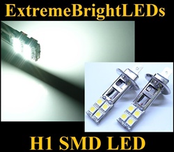TWO Xenon HID WHITE 8-SMD LED H1 Driving or Fog Lights bulbs