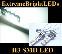 TWO Xenon HID WHITE H3 12-SMD LED Driving or Fog Lights bulbs