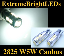 TWO Xenon HID WHITE 2825 W5W T10 168 10-SMD 5730 Canbus Error Free LED Parking Eyelid Light Bulbs