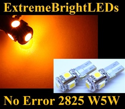 TWO Orange AMBER 15-SMD T10 168 2825 Canbus Error Free Lights for European Cars