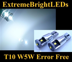 TWO Xenon HID WHITE 3x Cree XB-D T10 168 2825 W5W Canbus Error Free Lights for European Cars