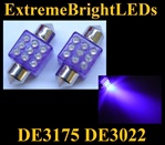 UV 9-LED DE3175 31mm Festoon Map Dome Door Trunk LED bulbs