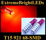 RED 68-SMD SMD LED T10 T15 168 2825 921 Parking Backup 360 degree High Power bulbs