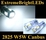 TWO Xenon HID WHITE 2825 W5W T10 168 6-SMD 5730 W5W 2825 Canbus Error Free LED Light Bulbs (Eyelid Parking License Plate)