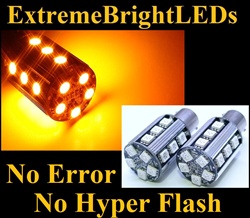 TWO Orange AMBER No Resistor Required No Error No Hyper Flash Canbus Error Free 1156 7506 7527 BA15s P21W 20-SMD LED Turn Signal Lights