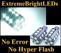 TWO HID WHITE No Resistor Required No Error No Hyper Flash Canbus Error Free 1156 7506 7527 BA15s P21W 20-SMD LED Turn Signal Lights