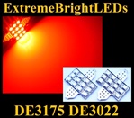 RED 12-SMD DE3175 31mm Festoon LED bulbs
