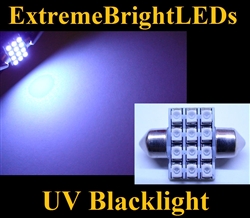 TWO UV Blacklight DE3175 31mm 12-SMD Festoon LED Light bulbs