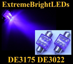 UV 6-LED DE3175 31mm Festoon Map Dome Door Trunk LED bulbs