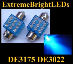 BLUE 9-LED DE3175 31mm Festoon Map Dome Door Trunk LED bulbs