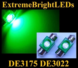 GREEN High Power DE3175 31mm Festoon Map Dome Door Trunk LED bulbs
