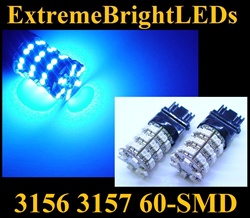 BLUE 60-SMD LED 3156 3157 Signal Tail Brake Backup Lights