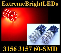 RED 60-SMD LED 3156 3157 Signal Tail Brake Backup Lights