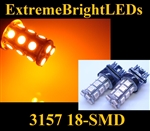 TWO Orange AMBER 18-SMD LED 3156 3157 Signal Tail Brake Backup Lights