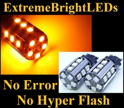 TWO Orange AMBER No Resistor Required No Error No Hyper Flash Canbus Error Free 3156 3157 3457 3357 20-SMD LED Turn Signal Lights