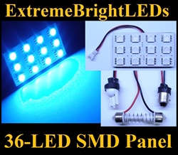 ONE Brilliant BLUE 36-LED SMD Panel fits all interior Light sockets
