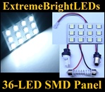 ONE Xenon HID WHITE 36-LED SMD Panel fits all interior Light sockets