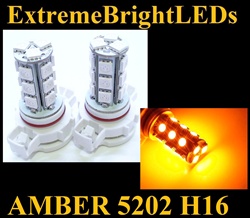 AMBER 5202 H16 5201 SMD LED Fog Light Daytime Running Light bulbs