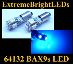 BLUE 15-SMD 64132 BAX9s H6W Canbus Error Free Lights for European Cars