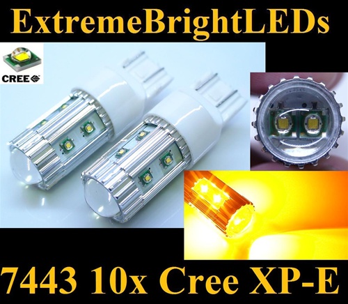 TWO Amber Orange 50W High Power 5202 H16 10x Cree XP-E LED Fog DRL Light Bulbs