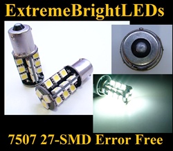 WHITE 27-SMD LED 7507 BAU15s PY21W Canbus Error Free No Resistor Required Turn Signal Backup Lights