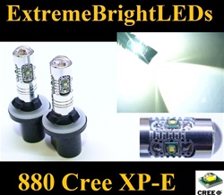 TWO Xenon HID White 25W High Power 5 x Cree XP-E 880 LED Fog Lights Bulbs