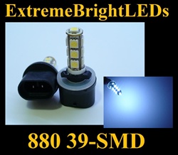 39-SMD Xenon White HID 880 LED Fog Light Bulbs Daytime Running Light Bulbs