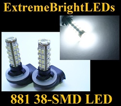 38-SMD Xenon White HID 881 LED Fog Light Bulbs Daytime Running Light Bulbs