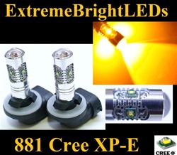TWO AMBER Orange 25W High Power 5 x Cree XP-E 881 LED Fog Lights Bulbs