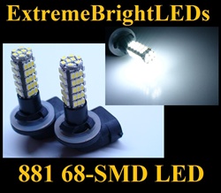68-SMD Xenon White HID 881 LED Fog Light Bulbs Daytime Running Light Bulbs