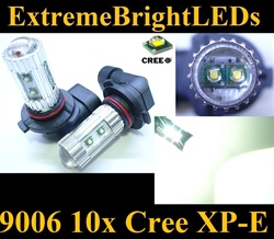 TWO Xenon HID WHITE 50W High Power 10x Cree XP-E 9006 9012 HB4 Fog Lights bulbs