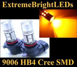TWO Orange AMBER 9006 9012 HB4 Cree + 12-SMD LED Fog Daytime Running Light Bulbs