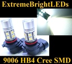 TWO Xenon HID WHITE 9006 9012 HB4 Cree + 12-SMD LED Fog Daytime Running Light Bulbs