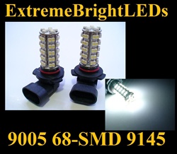WHITE 9145 9140 H10 9005 68-SMD LED Fog Light Daytime Running Light Bulbs