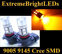 TWO Orange AMBER 9145 H10 9140 9005 Cree + 12-SMD LED Fog Daytime Running Light Bulbs