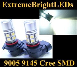 TWO Xenon HID WHITE 9145 H10 9140 9005 Cree + 12-SMD LED Fog Daytime Running Light Bulbs