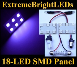 UV Purple 18-LED SMD Panels fits all interior Light sockets