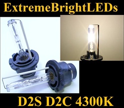 TWO 4300K D2S D2R D2C Xenon HID Light bulbs for factory HID equipped cars