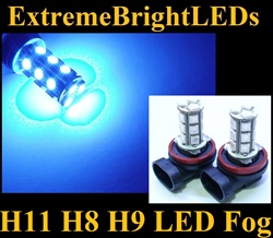 TWO Ultra BLUE H11 H8 H9 SMD LED Fog Light Daytime Running Light Bulbs