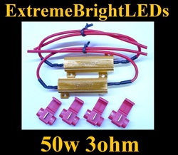 TWO 50W 3ohm Load Resistors Fix LED SMD Turn Signal Blinker Hyper Flash Error