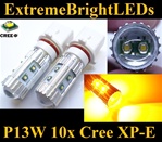 TWO Amber Orange 50W P13W PSX26W 10x Cree XP-E LED Fog Light Daytime Running Light bulbs for Chevy Camaro 2010-2013 (w/factory HID Headlights)