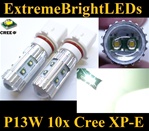 TWO Xenon HID WHITE 50W P13W PSX26W 10x Cree XP-E LED Fog Light Daytime Running Light bulbs for Chevy Camaro 2010-2013 (w/factory HID Headlights)