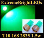 GREEN T10 168 2825 194 1.5W High Power LED bulbs